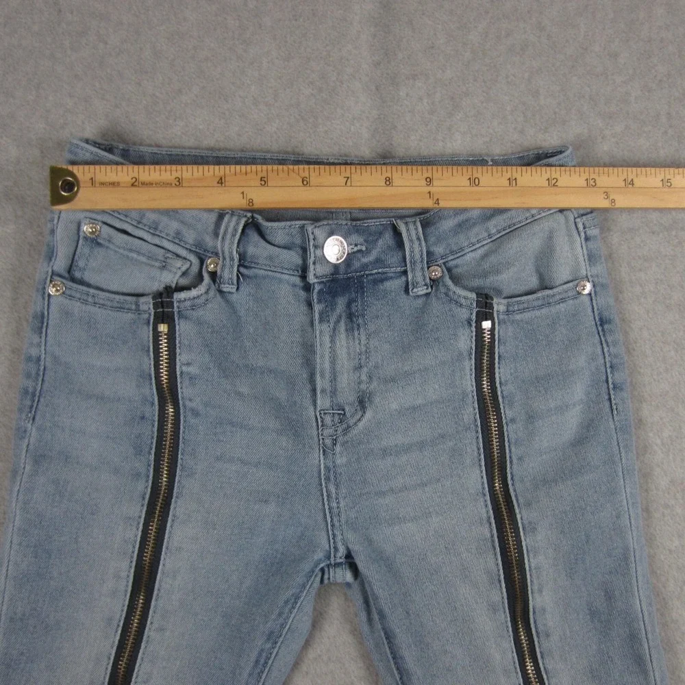 7 For All Mankind Jeans Girls 14 Luxe‎ Vintage Ankle Skinny Zip Front Moto Denim